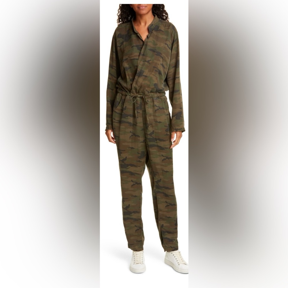 NSF CLOTHING Alana Camo Print Jumpsuit size small NWT